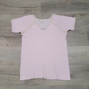 Vintage Wool Blend Baby Tee Rib Knit Coquette Cottagecore Bow Lacey 90s Girly